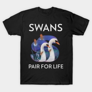 Swans Pair for Life Animal Facts T-Shirt